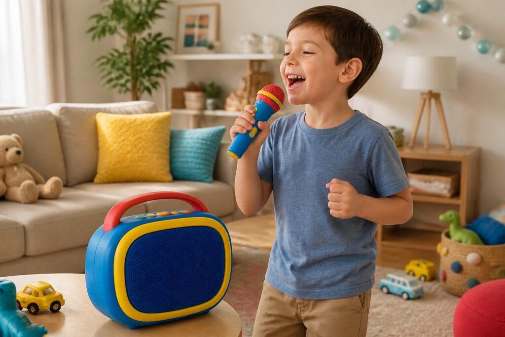 découvrez notre sélection pratique et ludique d'enceintes karaoké avec micro sans fil spécialement conçues pour les enfants, pour des moments de chant et de plaisir en toute simplicité.