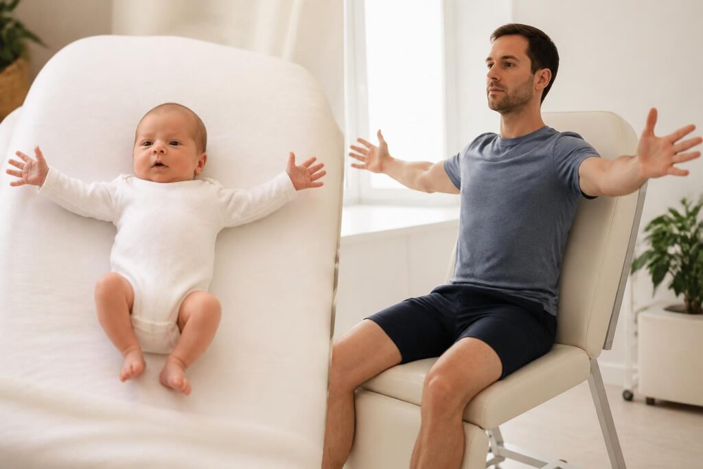 découvrez tout sur le réflexe de moro chez le bébé et l'adulte : son âge d'apparition, sa durée et son importance dans le développement neuro-moteur.