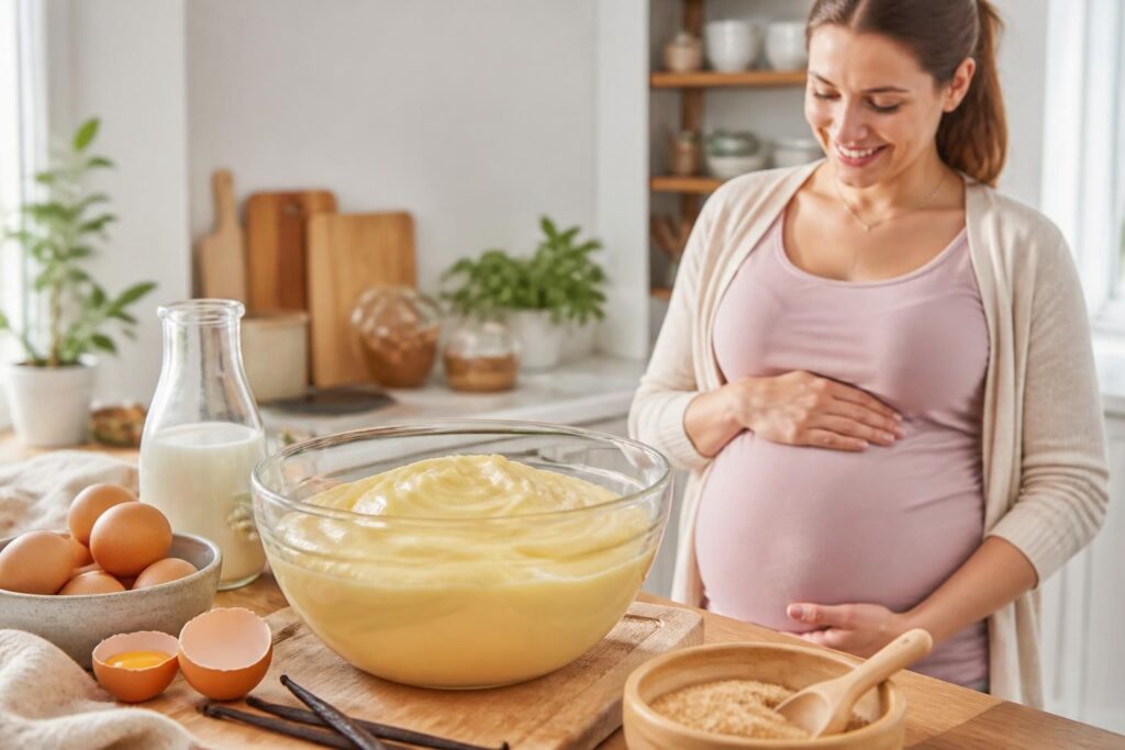 découvrez une recette de crème pâtissière sécurisée pour les femmes enceintes, accompagnée de conseils pour déguster ce dessert en toute sécurité pendant la grossesse.