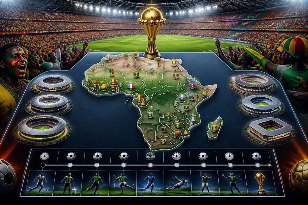 découvrez la programmation complète de la coupe d'afrique des nations 2025 : groupes, stades et calendrier des matchs pour suivre cet événement footballistique incontournable.